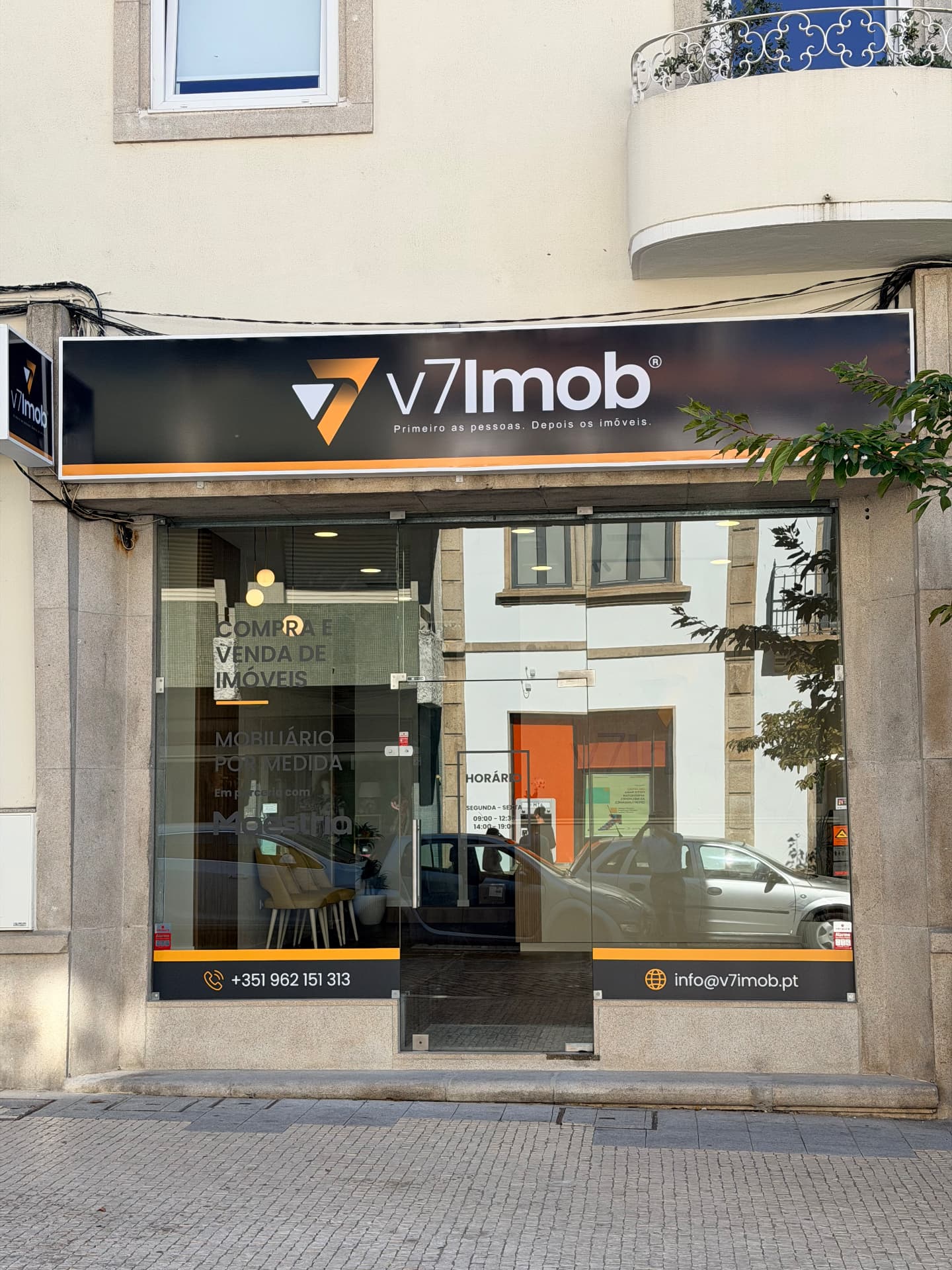 Fachada da loja na Avenida Alberto Sampaio, em Viseu, onde a Mestria recebe clientes